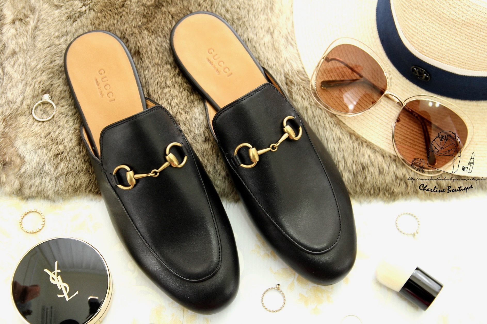 Gucci Princetown Leather Slipper 黑色小牛皮拖鞋