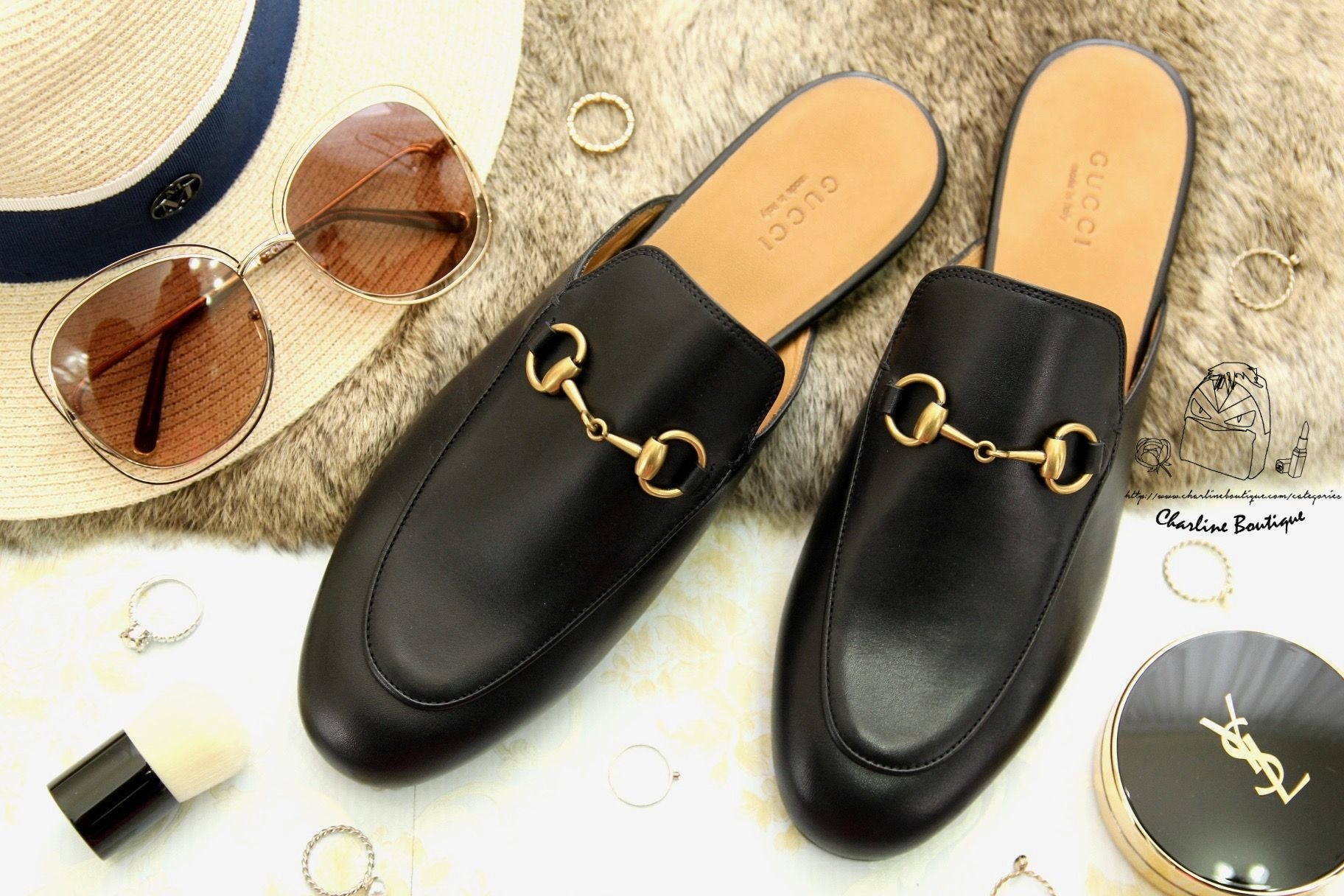 Gucci Princetown Leather Slipper 黑色小牛皮拖鞋