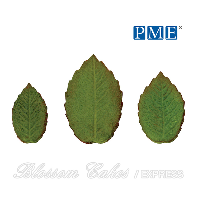 PME Veined Rose Leaf Plunger Cutters, S/M/L Sizes, Set of 3