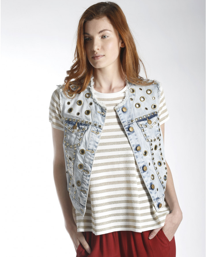 【silvian-heach】金屬圈圈牛仔背心