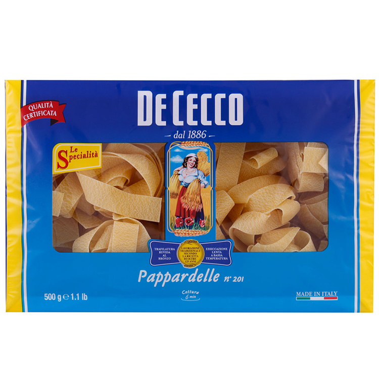 DE CECCO PAPPARDELLE N.301 得科 寬版雞蛋鳥巢義大利麵 500g (盒裝) 拌炒 焗