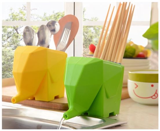 創意廚房大象餐具瀝水杯 收納杯 筆筒