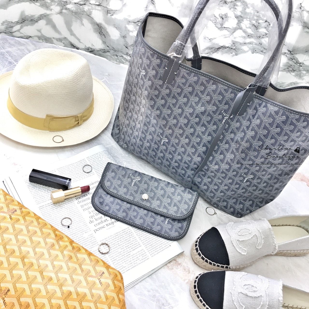 Goyard Saint Louis Pm Bag 灰色灰提把小型無拉鍊托特包,Goyard Saint Louis Pm Bag 黃色黃提把小型無拉鍊托特包-Charline Boutique 精品代購