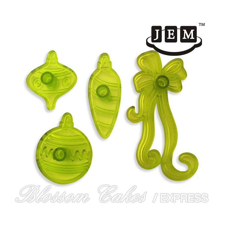 JEM Christmas Baubles and Bow Cutters, Set of 4