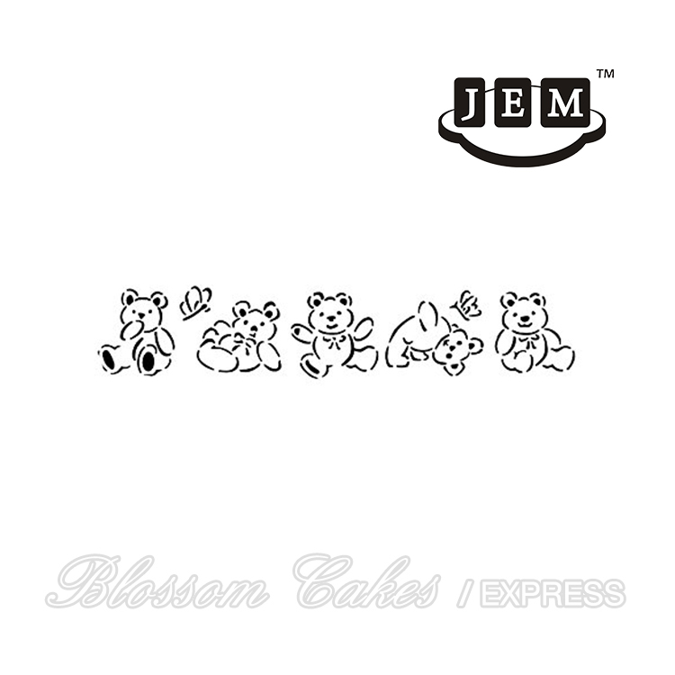 JEM Tumbling Teddies Stencil