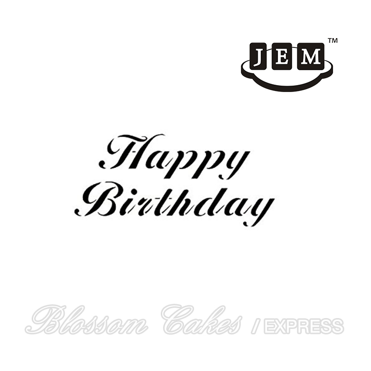 JEM Happy Birthday Stencil