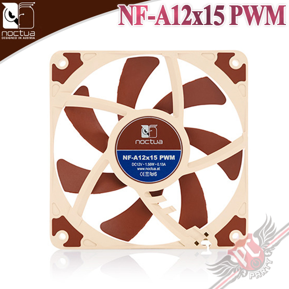 PC PARTY Noctua 貓頭鷹NF-A12x15 PWM 12公分薄型防震靜音風扇