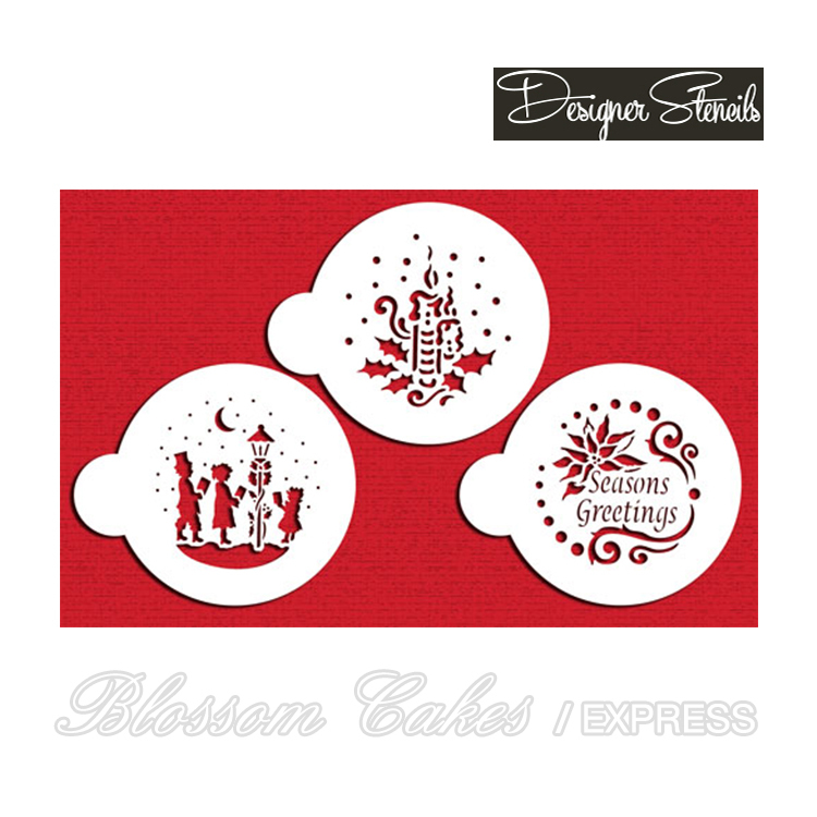 Designer Stencils - Seasons Greetings, Set of 3