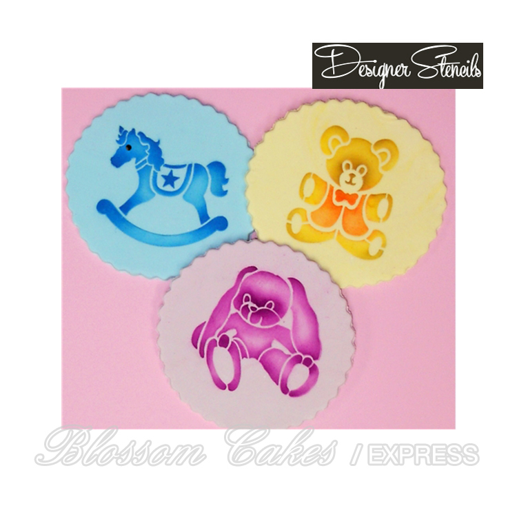 Designer Stencils - Mini Baby Toys, Set of 3