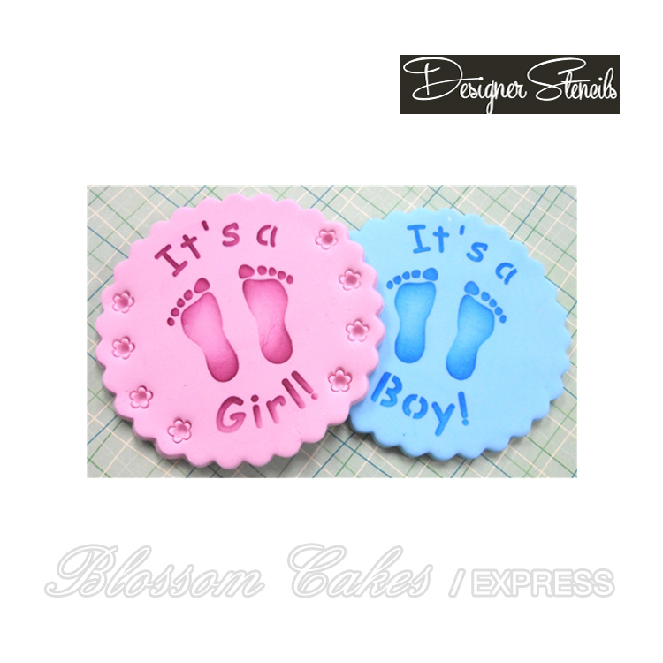 Designer Stencils - Mini Baby Feet, Set of 2