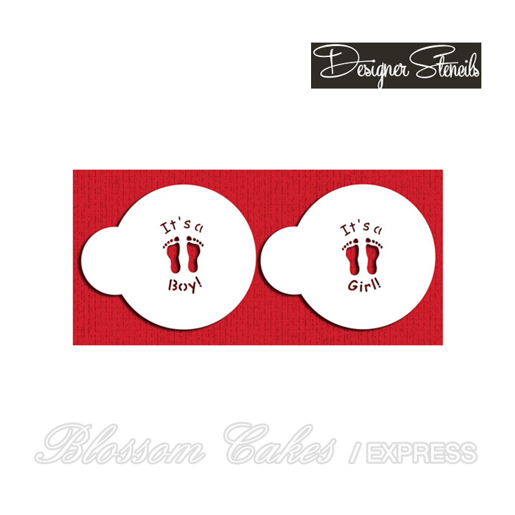 Designer Stencils - Mini Baby Feet, Set of 2