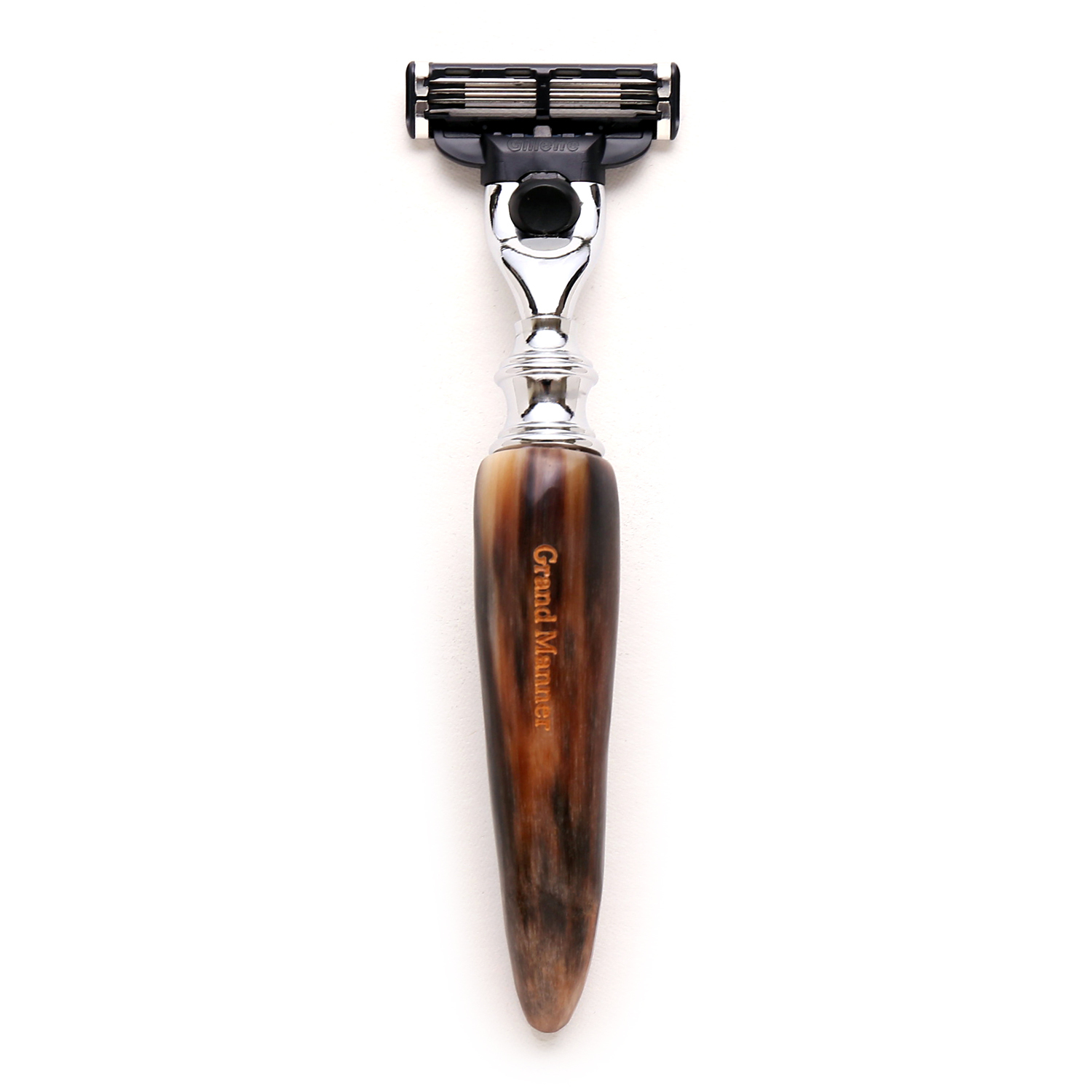 英國 Grand Manner 帝王牛角 手動安全刮鬍刀（Mach3 / 鋒速3刀片）