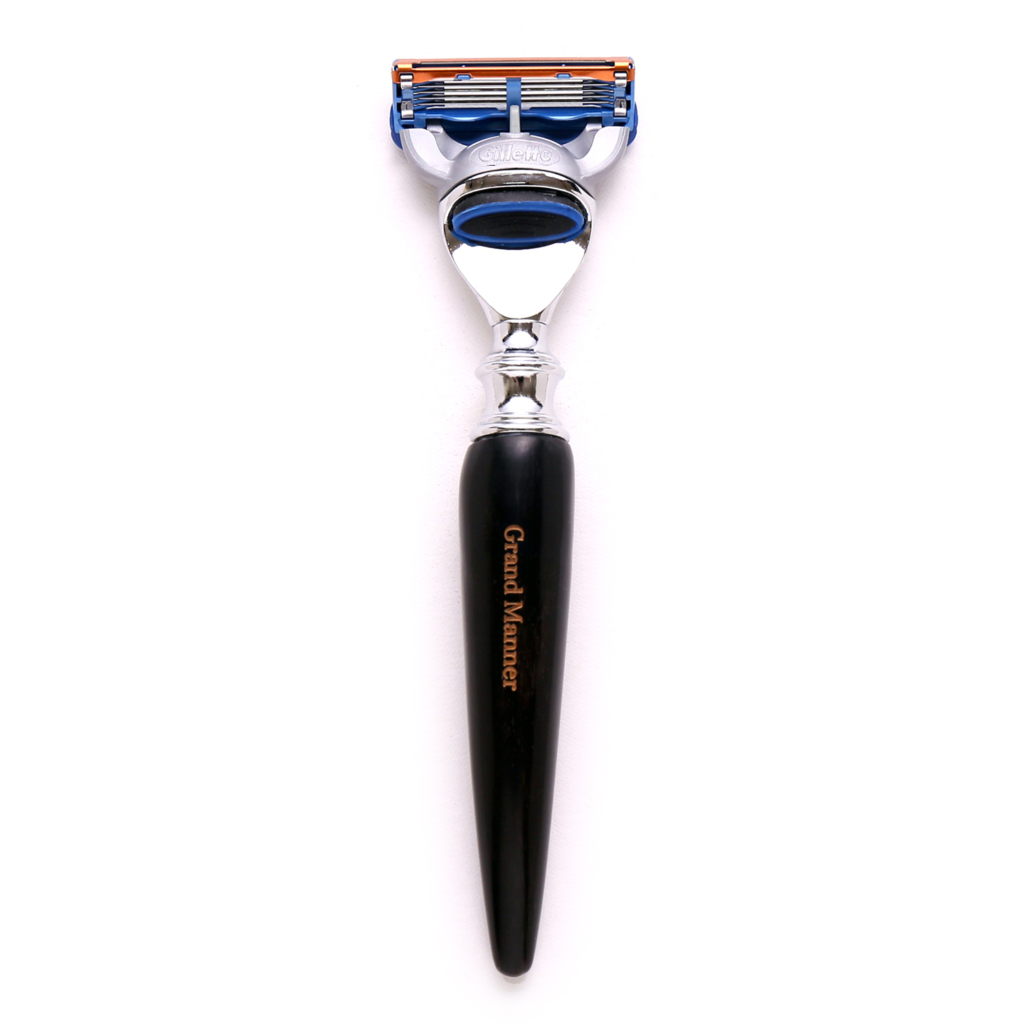 英國 Grand Manner 璽黑牛角 手動安全刮鬍刀（Fusion / 鋒隱刀片）