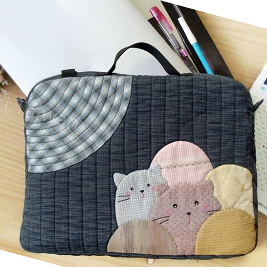 販售原尺寸【紙型+說明書】(樂活貓筆電包)