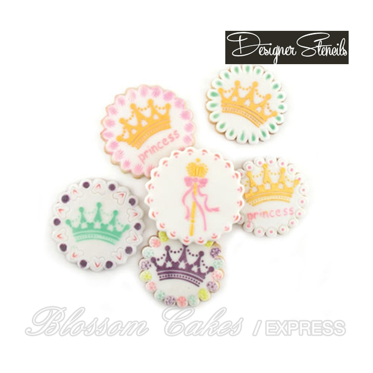 Designer Stencils - Princess Crown Cookies, Set of 2