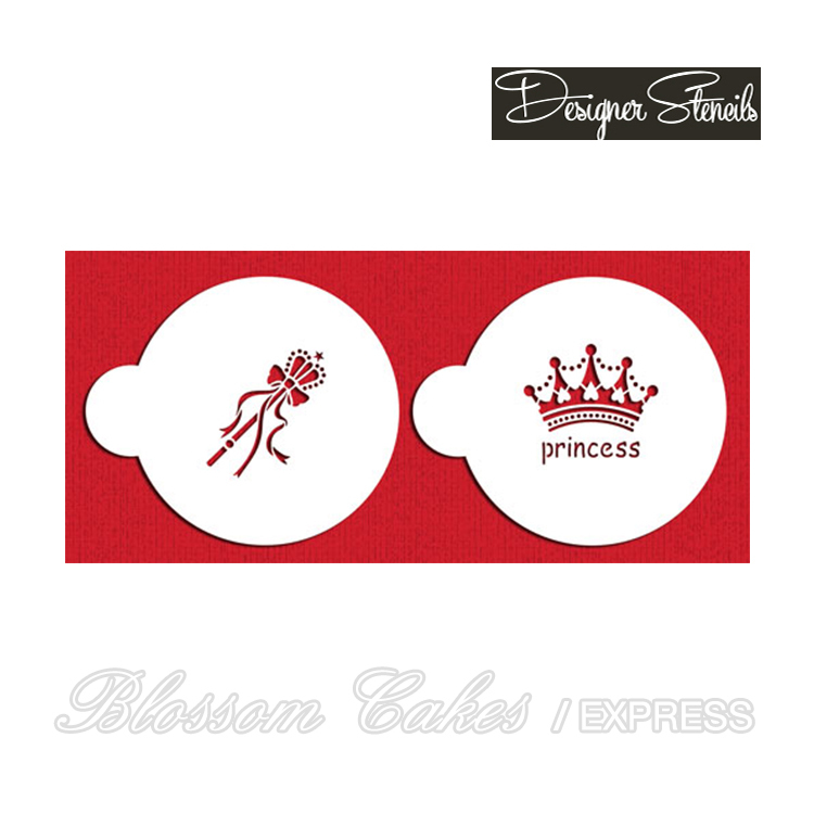 Designer Stencils - Princess Crown Cookies, Set of 2
