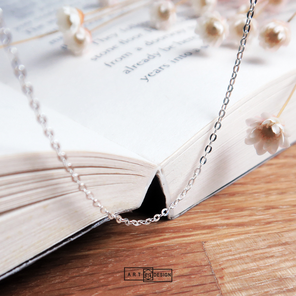 橢圓片狀鍊(1.3mm細鍊) 16吋 18吋 925純銀項鍊 女生銀鍊