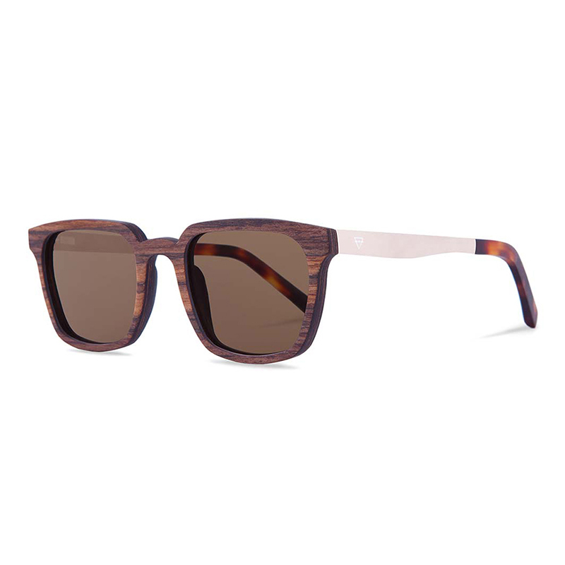 原木太陽眼鏡-THEODOR-斑馬木-棕色鏡片