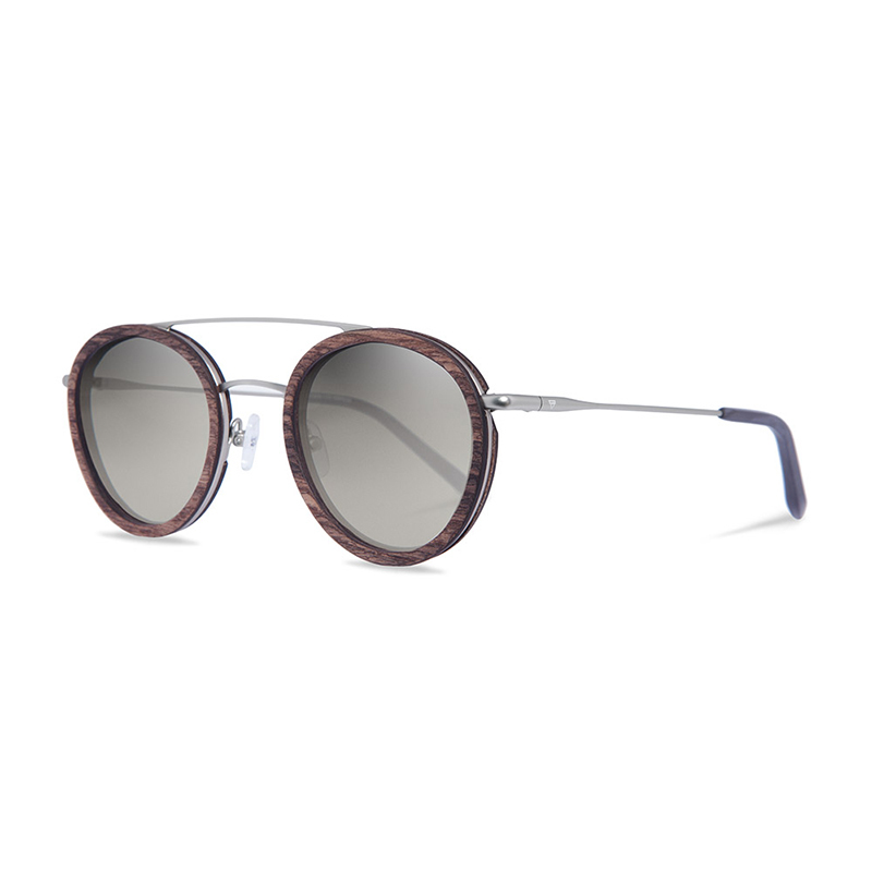 原木太陽眼鏡-Berthold-核桃木/象牙色鏡片