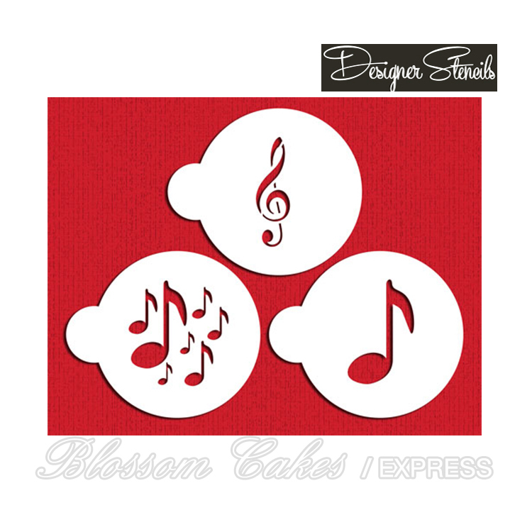 Designer Stencils - Musical Notes Cookies, Set of 3
