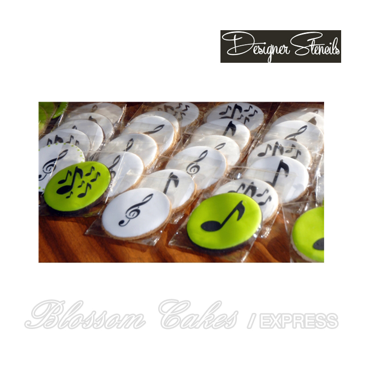 Designer Stencils - Musical Notes Cookies, Set of 3