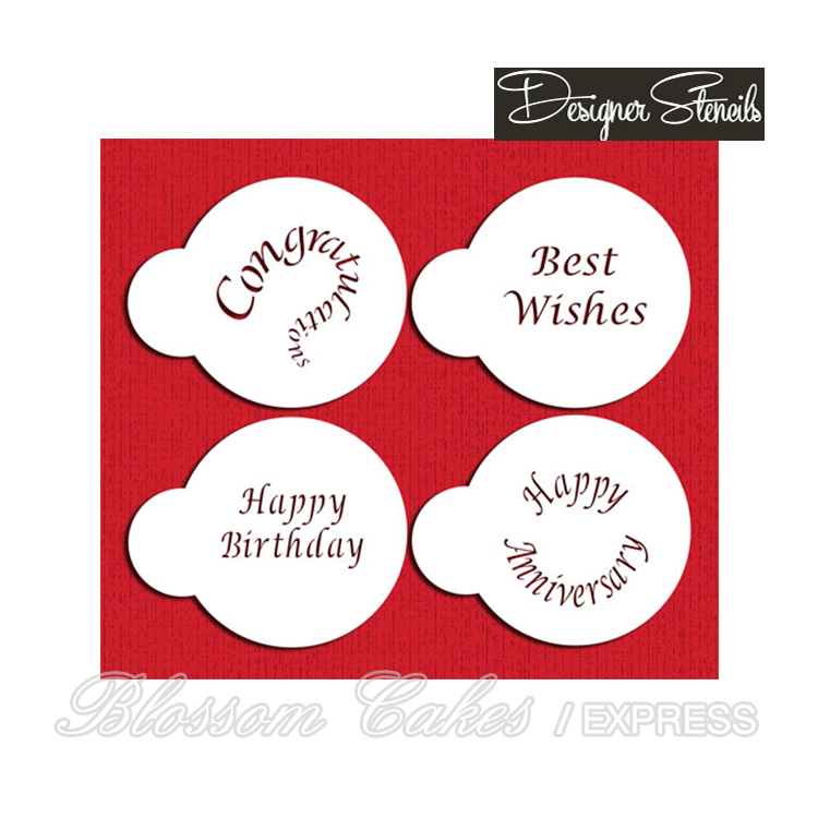 Designer Stencils - Occasions Cookie Tops, Set of 4