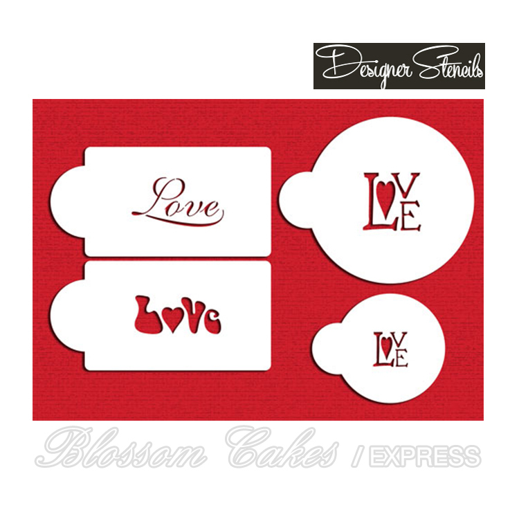 Designer Stencils - Love, Set of 4