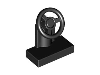 3829c01 Vehicle, Steering Stand 1 x 2 with Black Steering Wheel