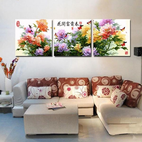 【93046】花開富貴春50*50CM*3