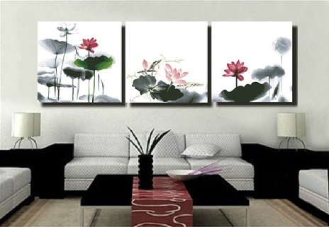 【93062】墨荷50*50CM*3