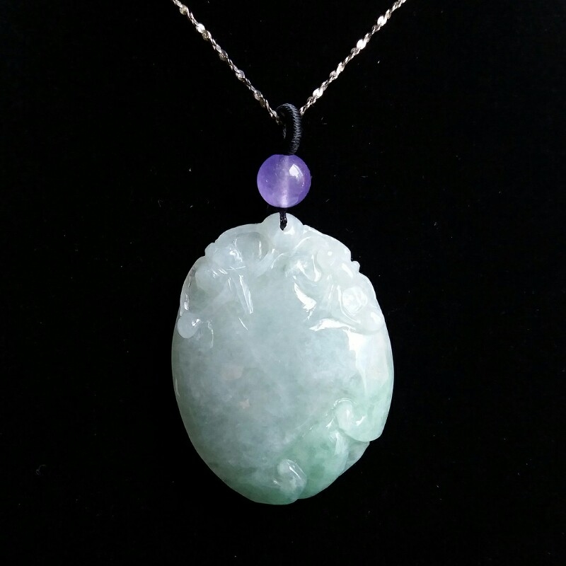 J463 冰糯萍果綠壽桃吊墜