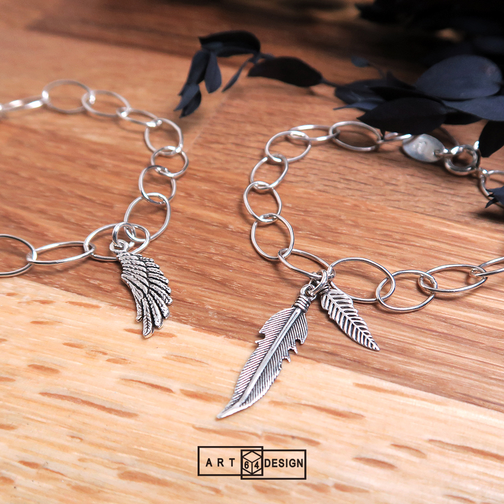 守護之翼-復古羽翼純銀手鍊