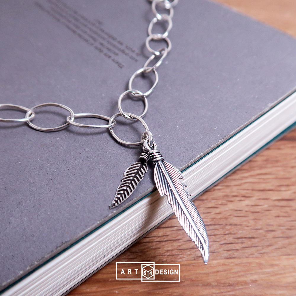 守護之翼-復古羽翼純銀手鍊