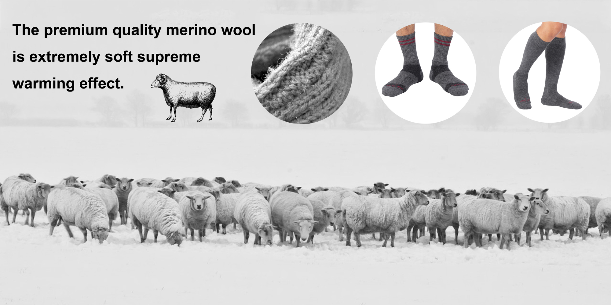 紗比優登山保暖運動及膝襪深灰