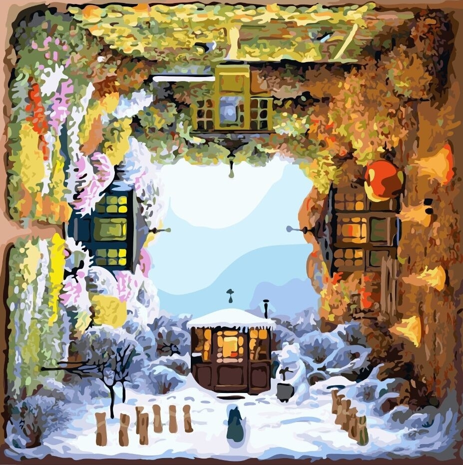 【55001】旋轉四季 50*50cm