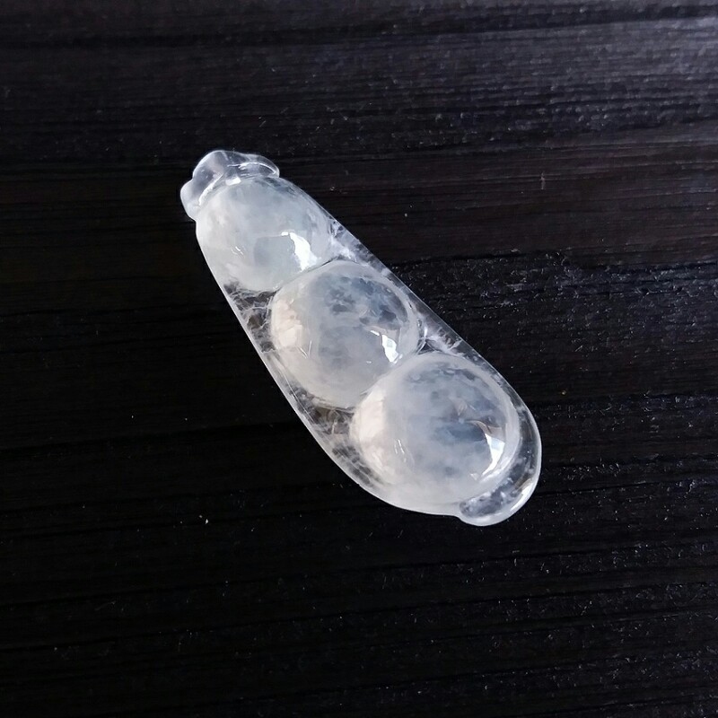 JK485 冰白翡四季豆(福豆)吊墜