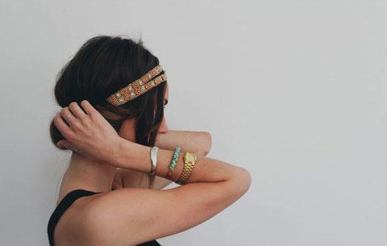 髮帶穿搭造型 髮帶變化怎麼綁 歐美波希米亞