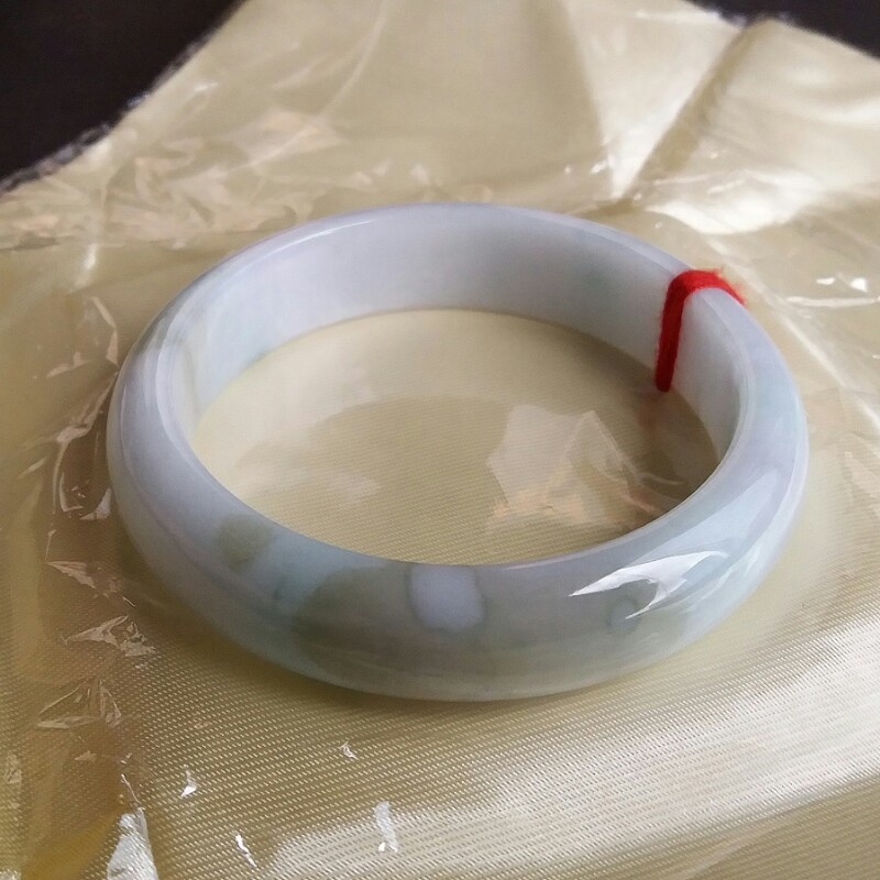 冰糯春彩玉鐲 56.5mm, 天然翡翠A玉, 緬甸玉, Jade, Jadeite
