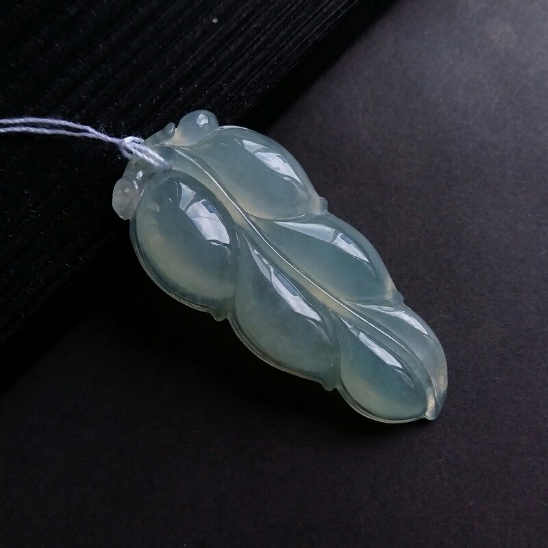 冰綠百葉吊墜, 天然翡翠A玉, 緬甸玉, Jade, Jadeite