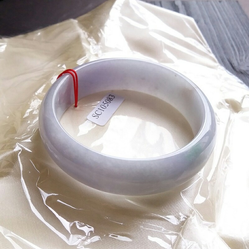 【大手圍】JP503 冰紫羅蘭洒金寬版玉鐲 63.87mm (1.7)