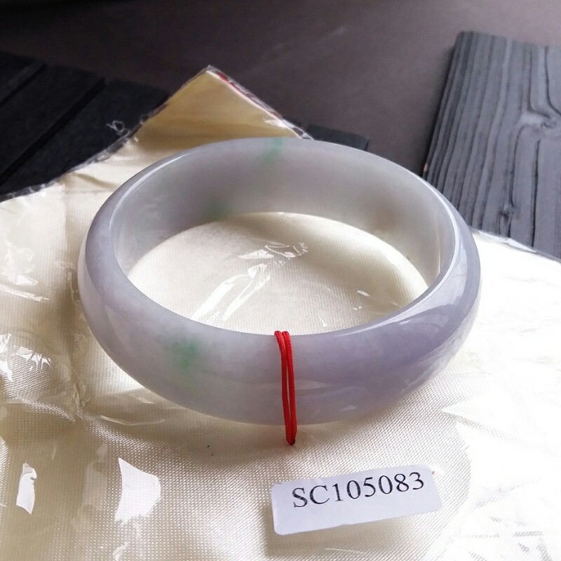 【大手圍】JP503 冰紫羅蘭洒金寬版玉鐲 63.87mm (1.7)