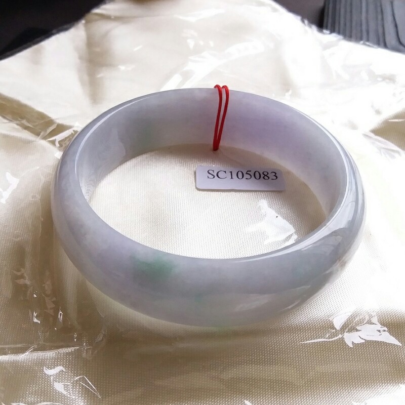 冰紫羅蘭洒金寬版玉鐲 63.87mm, 天然翡翠A玉, 緬甸玉, Jade, Jadeite