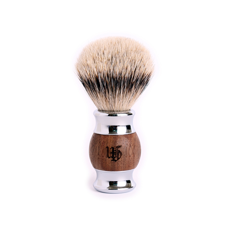 英國 Grand Manner 胡桃木 特級銀尖獾毛刮鬍刷 / 刮鬍泡刷