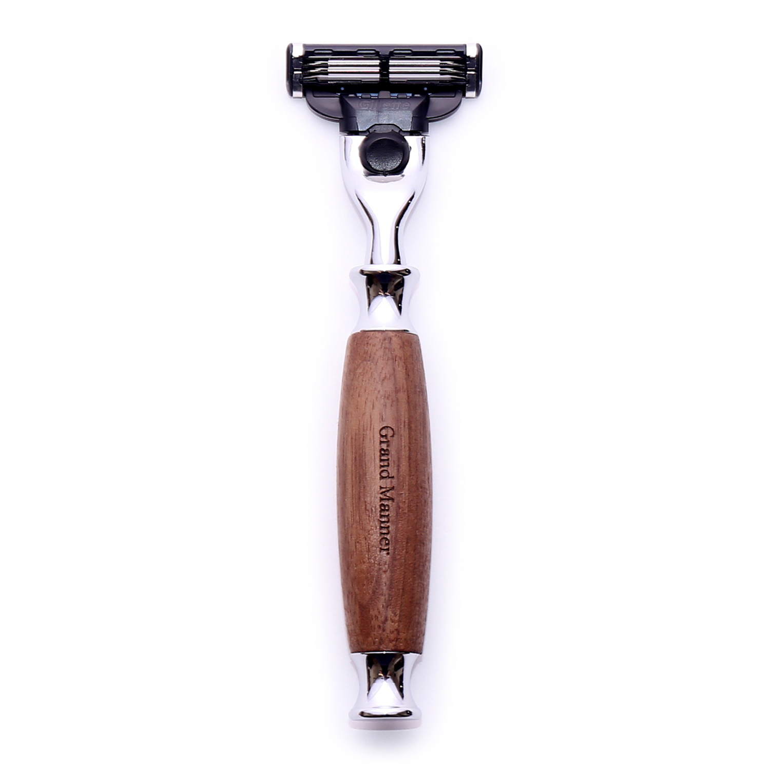 英國 Grand Manner 尊爵胡桃木 手動安全刮鬍刀（Mach3 / 鋒速3刀片）