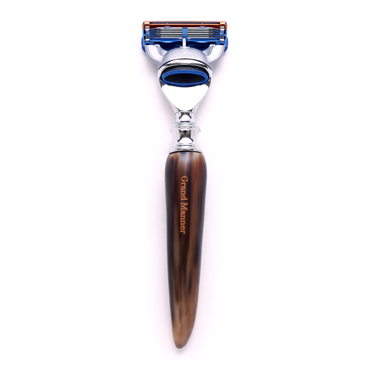 英國 Grand Manner 帝王牛角 手動安全刮鬍刀（Fusion / 鋒隱刀片）