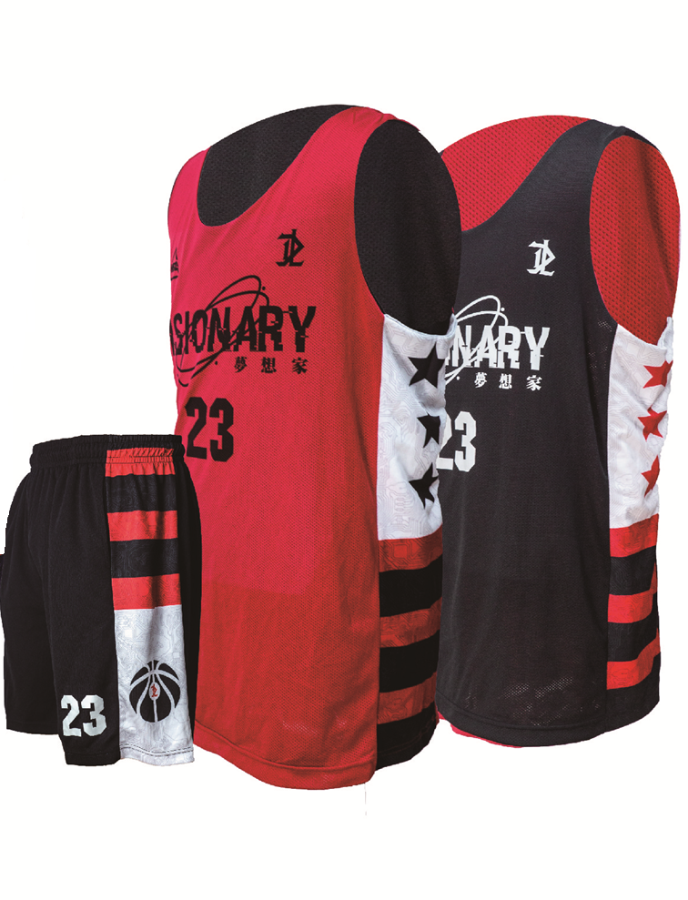 雙面籃球服 - 夢想家(紅/黑)