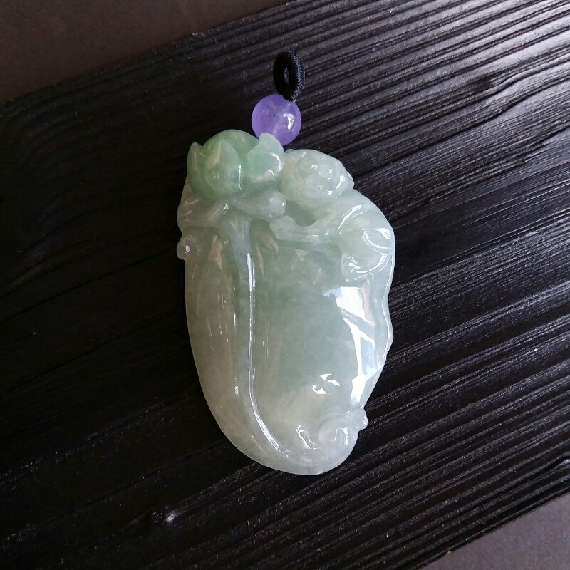 J462 冰糯蓮花靈猴壽桃吊墜