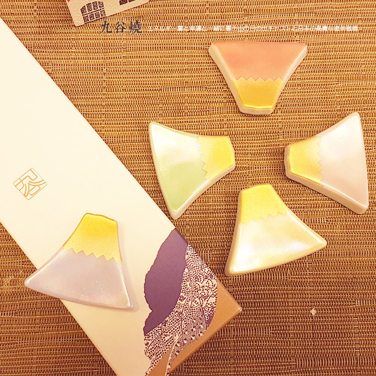 日本職人手工 hiracle 九谷燒-富士山招富筷架(一盒5入)