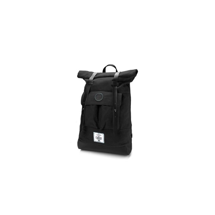 Camden Black Waxed Canvas Backpack