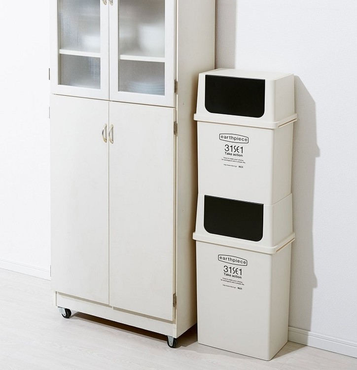 Japan Like-it earthpiece Nordic style wide front opening trash can
